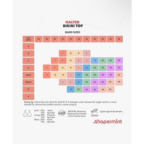 Shapermint Essentials Full Coverage Halter Bikini Black Large - Picture 5 of 5